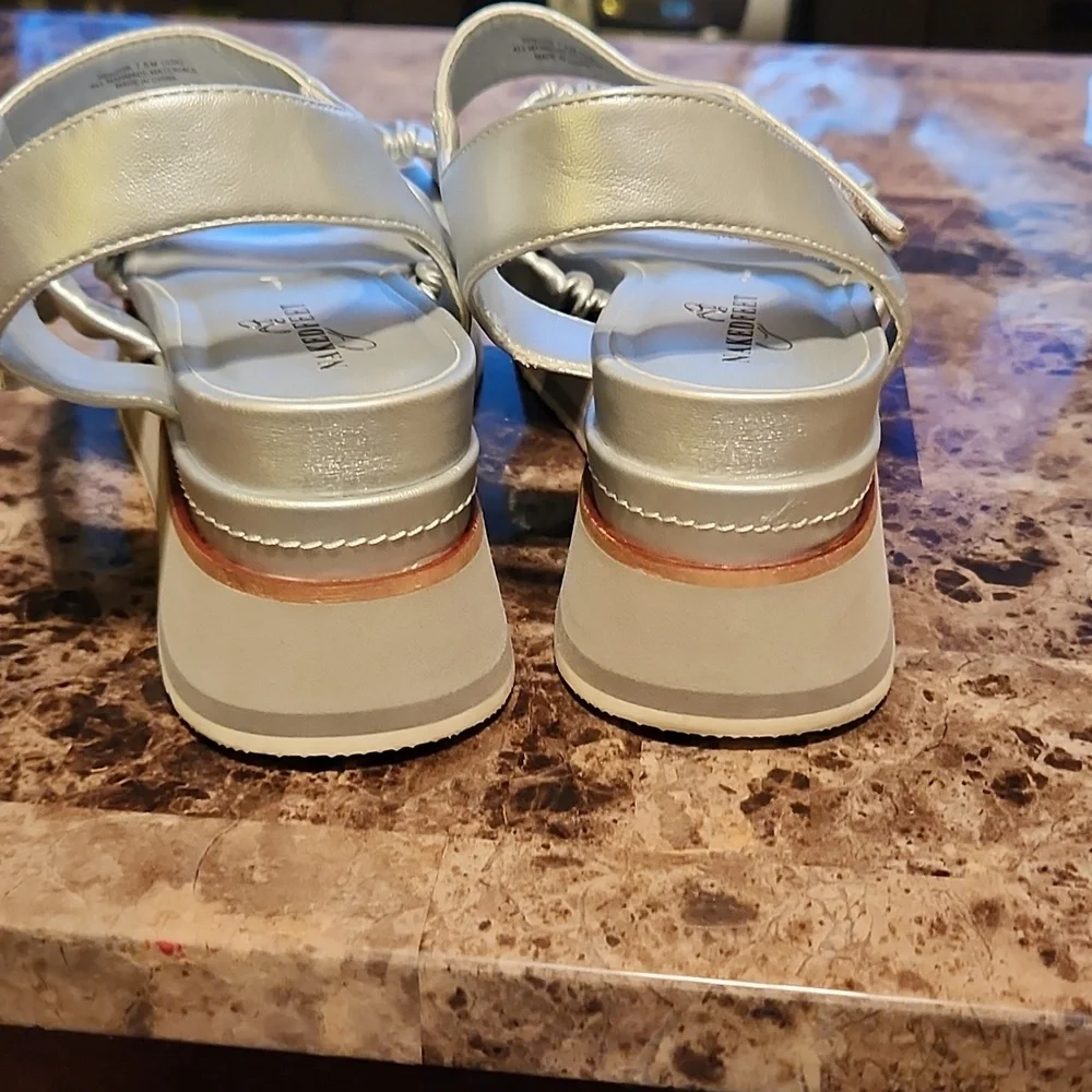 Naked Feet Metallic Silver Platform Sandals